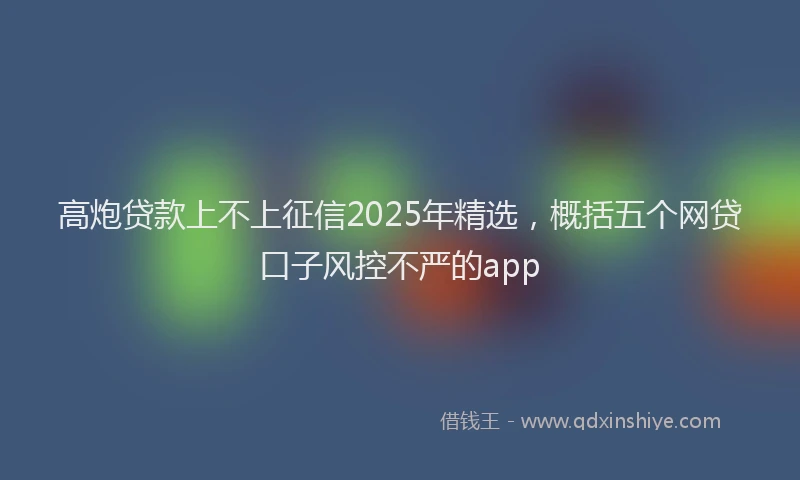 高炮贷款上不上征信2025年精选，概括五个网贷口子风控不严的app