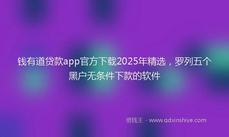 钱有道贷款app官方下载2025年精选，罗列五个黑户无条件下款的软件