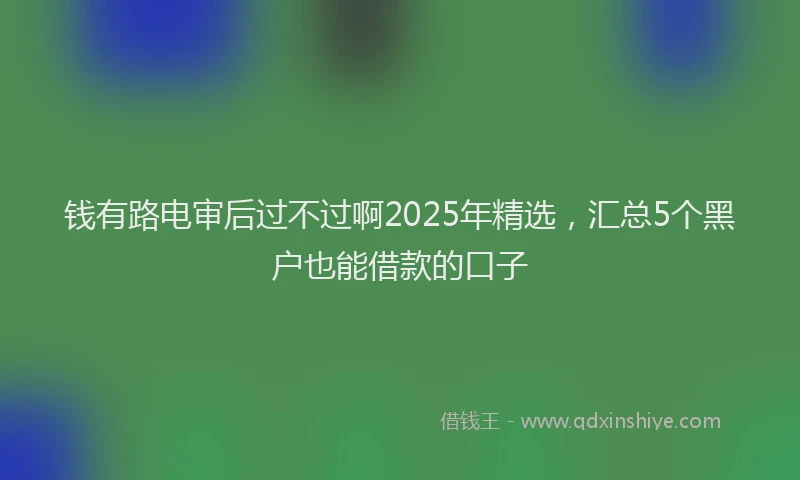 钱有路电审后过不过啊2025年精选，汇总5个黑户也能借款的口子