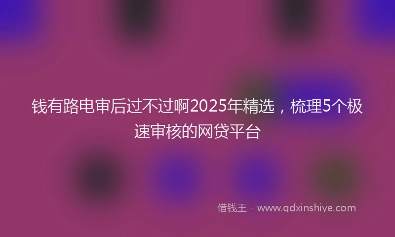 钱有路电审后过不过啊2025年精选，梳理5个极速审核的网贷平台