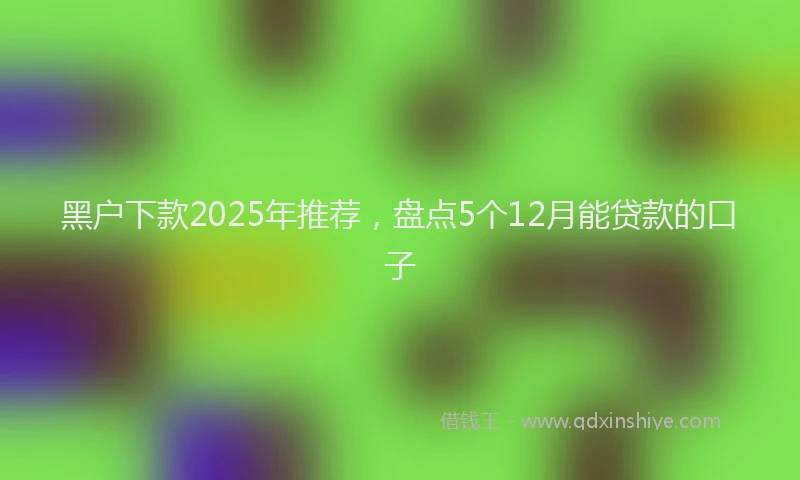 黑户下款2025年推荐，盘点5个12月能贷款的口子