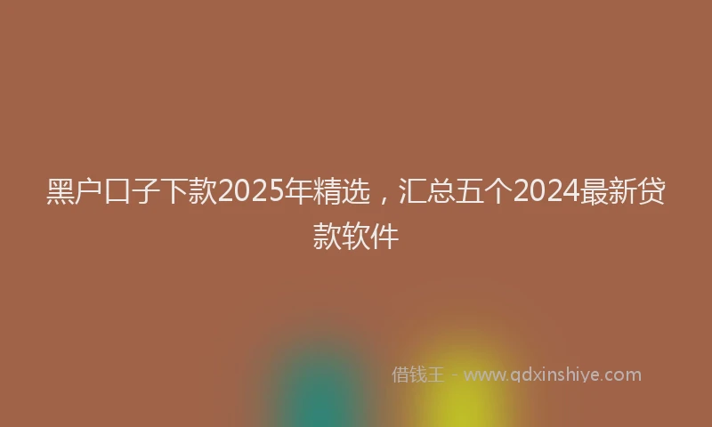 黑户口子下款2025年精选，汇总五个2024最新贷款软件