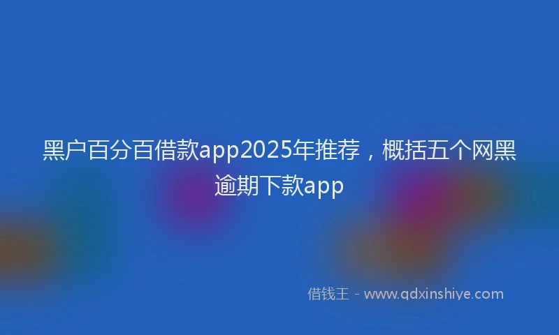 黑户百分百借款app2025年推荐，概括五个网黑逾期下款app