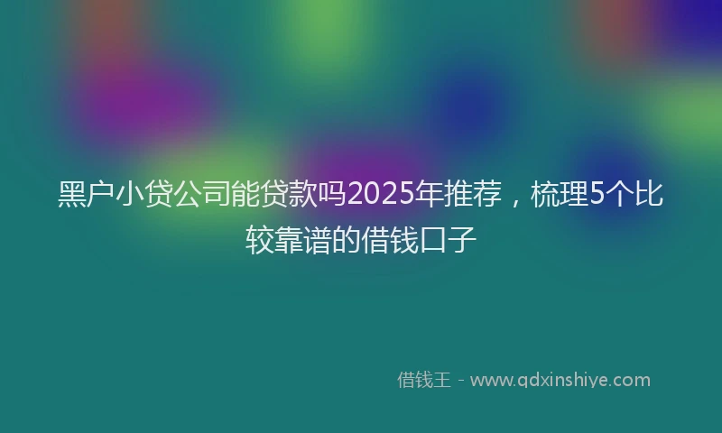 黑户小贷公司能贷款吗2025年推荐，梳理5个比较靠谱的借钱口子