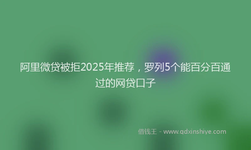 阿里微贷被拒2025年推荐，罗列5个能百分百通过的网贷口子