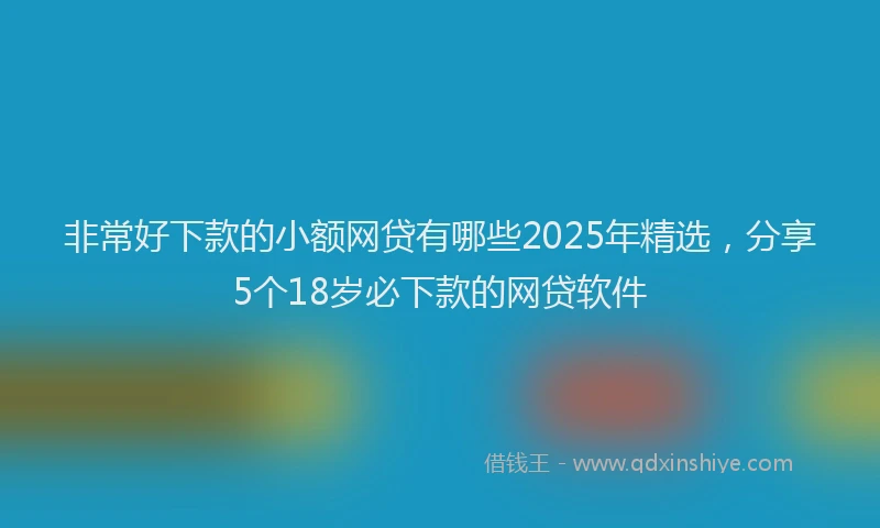 非常好下款的小额网贷有哪些2025年精选，分享5个18岁必下款的网贷软件