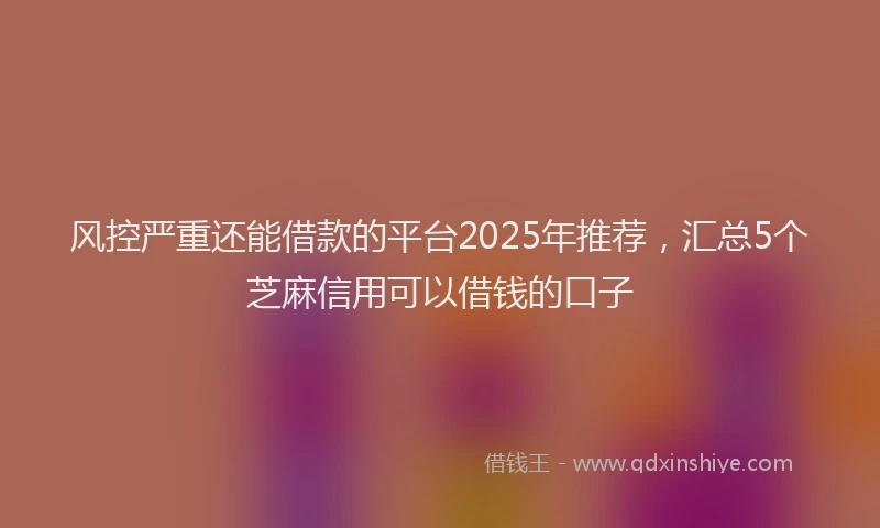 风控严重还能借款的平台2025年推荐，汇总5个芝麻信用可以借钱的口子
