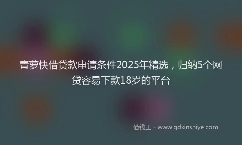 青萝快借贷款申请条件2025年精选，归纳5个网贷容易下款18岁的平台