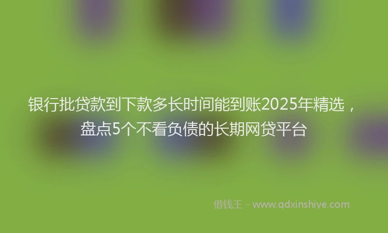 银行批贷款到下款多长时间能到账2025年精选，盘点5个不看负债的长期网贷平台