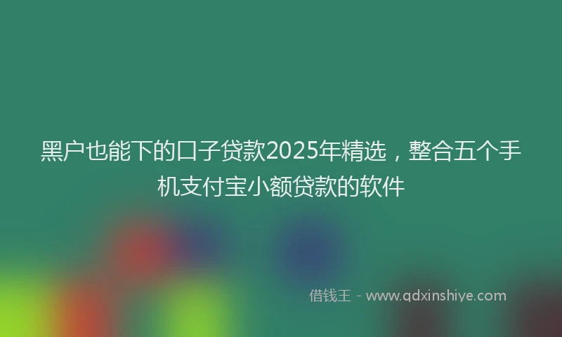 黑户也能下的口子贷款2025年精选，整合五个手机支付宝小额贷款的软件