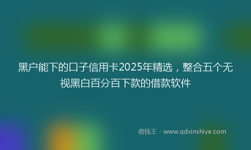 黑户能下的口子信用卡2025年精选，整合五个无视黑白百分百下款的借款软件