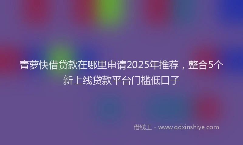 青萝快借贷款在哪里申请2025年推荐，整合5个新上线贷款平台门槛低口子