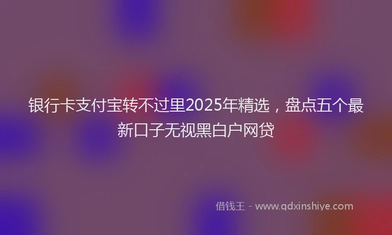 银行卡支付宝转不过里2025年精选，盘点五个最新口子无视黑白户网贷