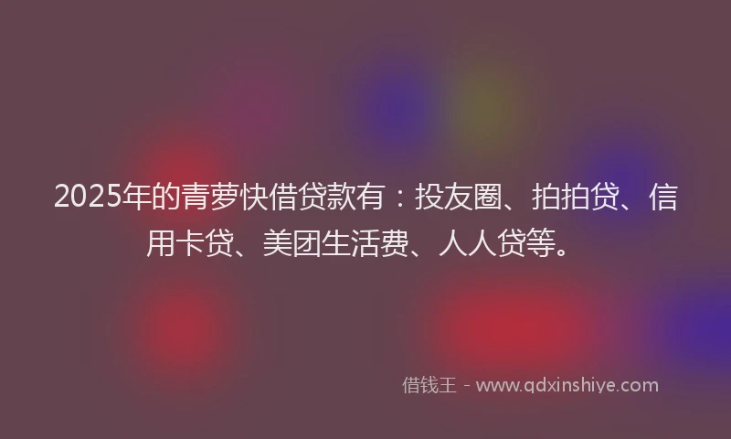 2025年的青萝快借贷款有：投友圈、拍拍贷、信用卡贷、美团生活费、人人贷等。