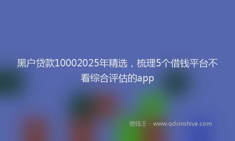 黑户贷款10002025年精选，梳理5个借钱平台不看综合评估的app