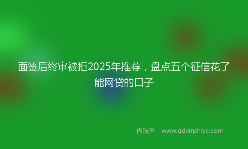 面签后终审被拒2025年推荐，盘点五个征信花了能网贷的口子