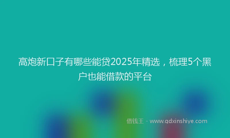 高炮新口子有哪些能贷2025年精选，梳理5个黑户也能借款的平台