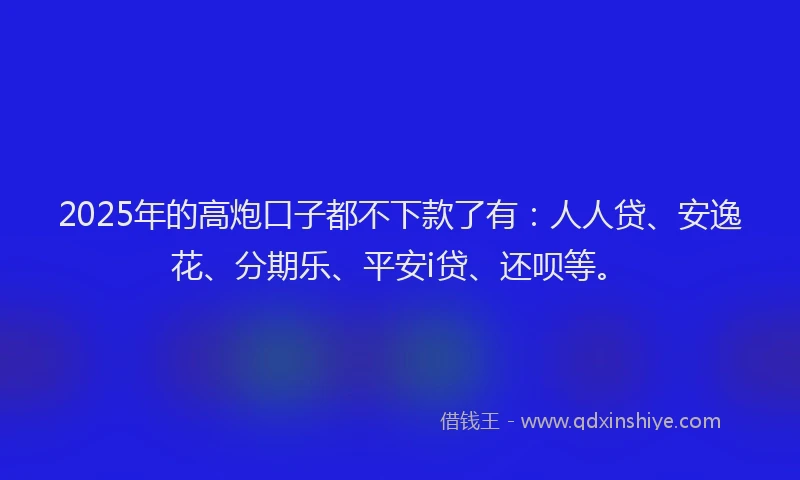 2025年的高炮口子都不下款了有：人人贷、安逸花、分期乐、平安i贷、还呗等。