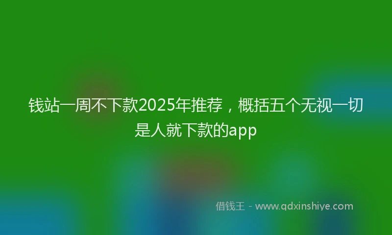 钱站一周不下款2025年推荐，概括五个无视一切是人就下款的app