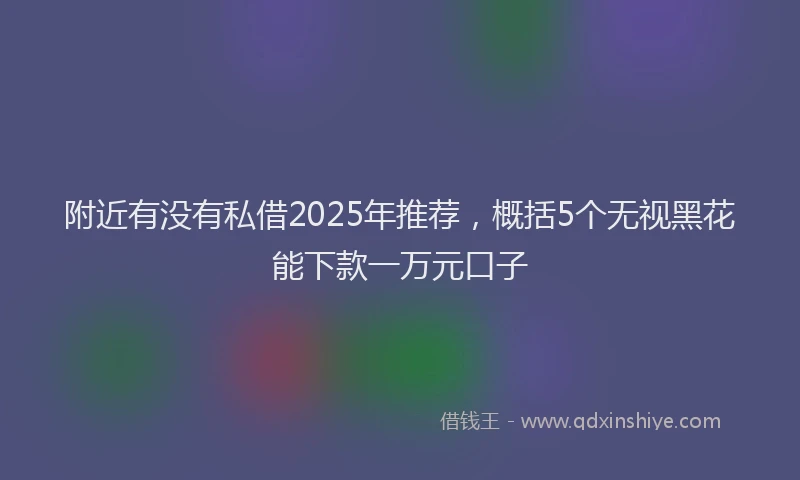 附近有没有私借2025年推荐，概括5个无视黑花能下款一万元口子