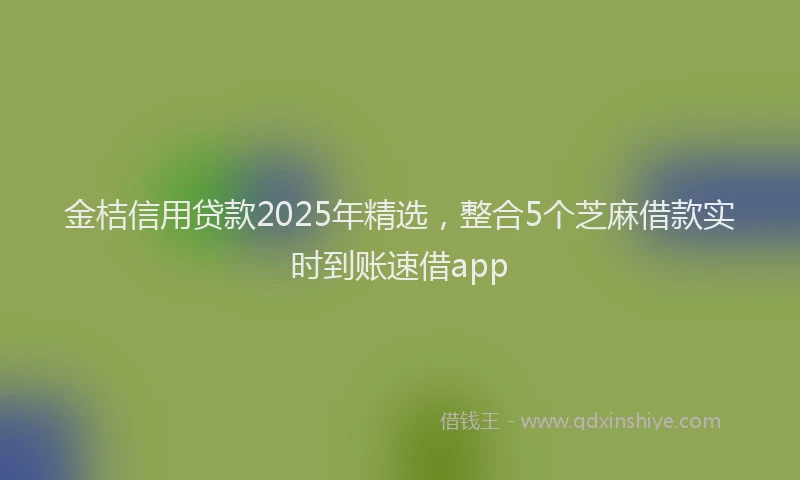 金桔信用贷款2025年精选，整合5个芝麻借款实时到账速借app