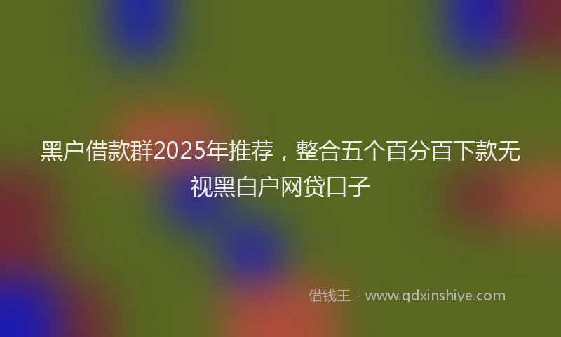 黑户借款群2025年推荐，整合五个百分百下款无视黑白户网贷口子