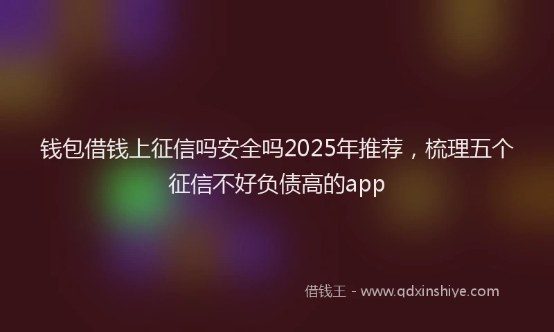 钱包借钱上征信吗安全吗2025年推荐，梳理五个征信不好负债高的app