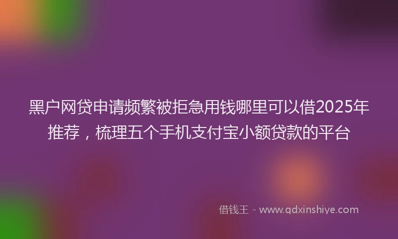 黑户网贷申请频繁被拒急用钱哪里可以借2025年推荐，梳理五个手机支付宝小额贷款的平台