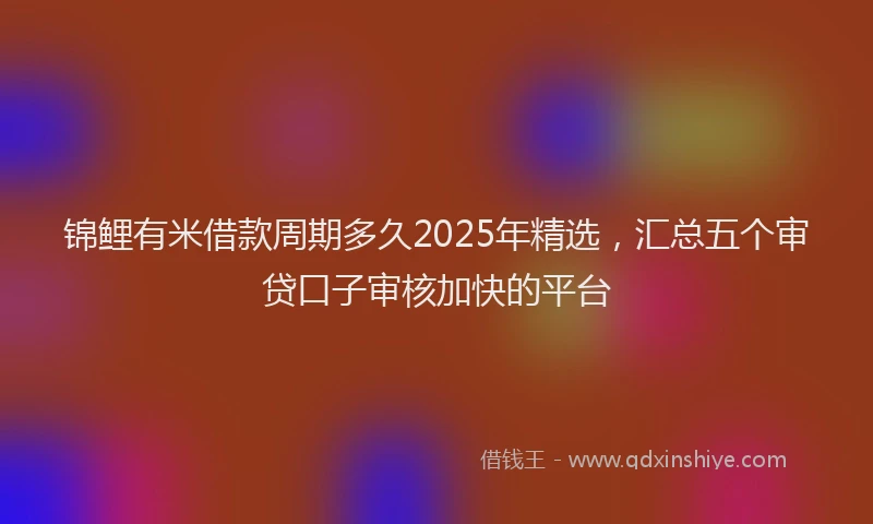 锦鲤有米借款周期多久2025年精选，汇总五个审贷口子审核加快的平台