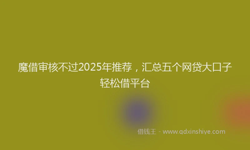 魔借审核不过2025年推荐，汇总五个网贷大口子轻松借平台