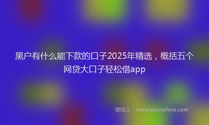 黑户有什么能下款的口子2025年精选，概括五个网贷大口子轻松借app