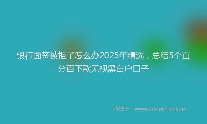 银行面签被拒了怎么办2025年精选，总结5个百分百下款无视黑白户口子