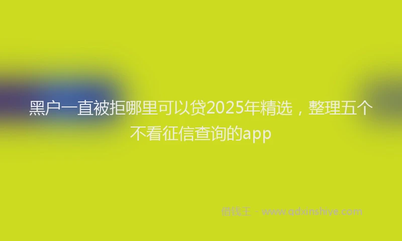 黑户一直被拒哪里可以贷2025年精选，整理五个不看征信查询的app
