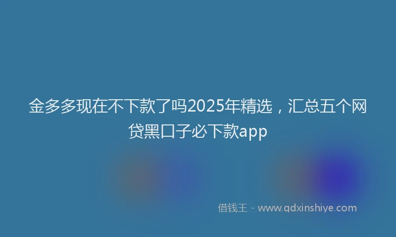 金多多现在不下款了吗2025年精选，汇总五个网贷黑口子必下款app