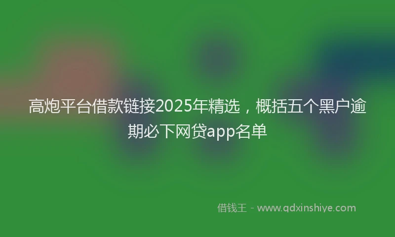 高炮平台借款链接2025年精选，概括五个黑户逾期必下网贷app名单