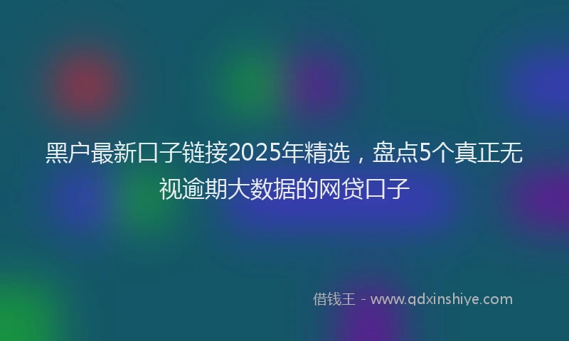 黑户最新口子链接2025年精选，盘点5个真正无视逾期大数据的网贷口子