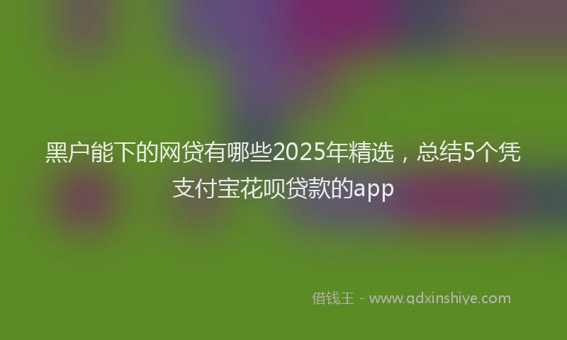 黑户能下的网贷有哪些2025年精选，总结5个凭支付宝花呗贷款的app
