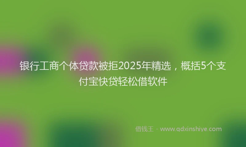 银行工商个体贷款被拒2025年精选，概括5个支付宝快贷轻松借软件