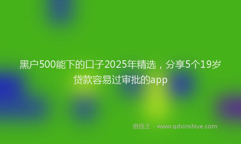 黑户500能下的口子2025年精选，分享5个19岁贷款容易过审批的app