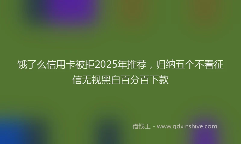 饿了么信用卡被拒2025年推荐，归纳五个不看征信无视黑白百分百下款