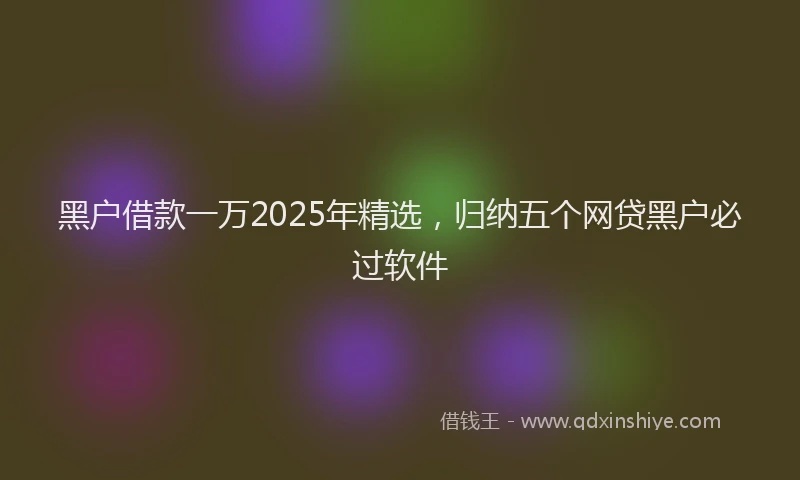 黑户借款一万2025年精选，归纳五个网贷黑户必过软件