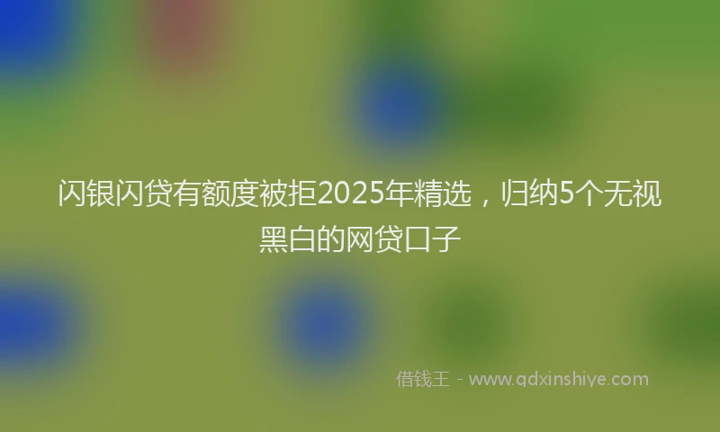 闪银闪贷有额度被拒2025年精选，归纳5个无视黑白的网贷口子