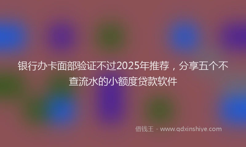银行办卡面部验证不过2025年推荐，分享五个不查流水的小额度贷款软件