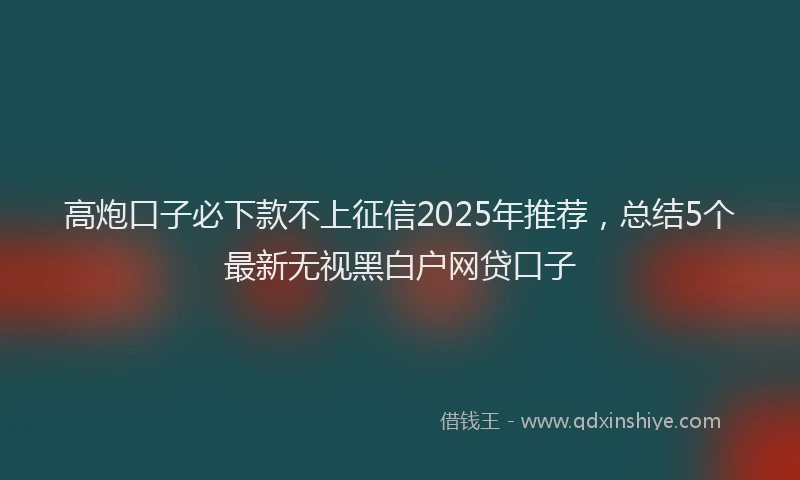高炮口子必下款不上征信2025年推荐，总结5个最新无视黑白户网贷口子