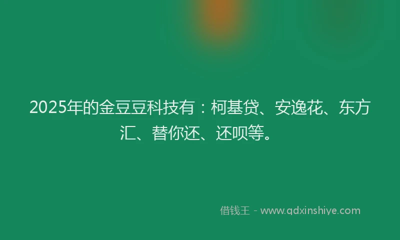 2025年的金豆豆科技有：柯基贷、安逸花、东方汇、替你还、还呗等。