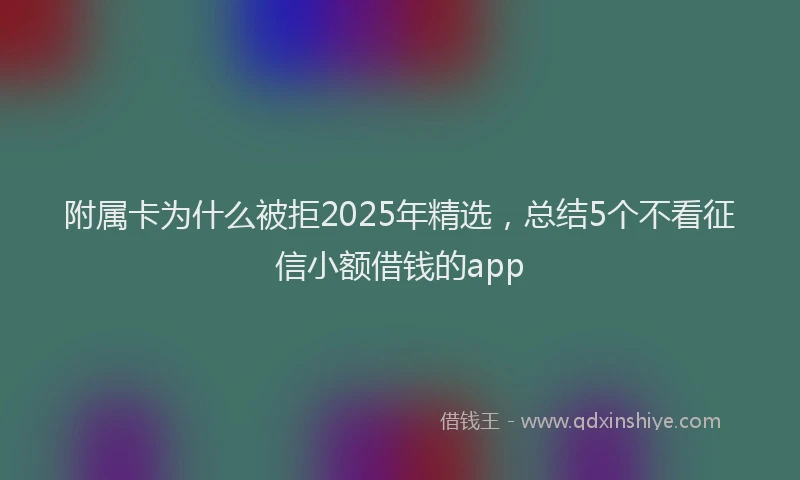 附属卡为什么被拒2025年精选，总结5个不看征信小额借钱的app