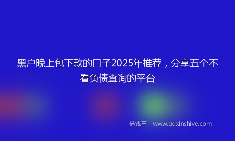 黑户晚上包下款的口子2025年推荐，分享五个不看负债查询的平台