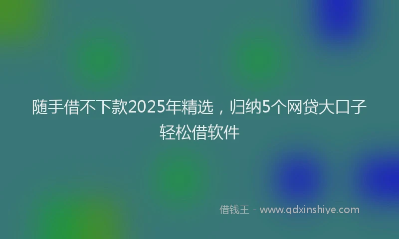 随手借不下款2025年精选，归纳5个网贷大口子轻松借软件