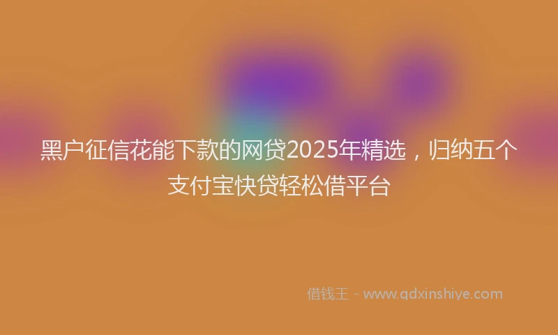 黑户征信花能下款的网贷2025年精选，归纳五个支付宝快贷轻松借平台