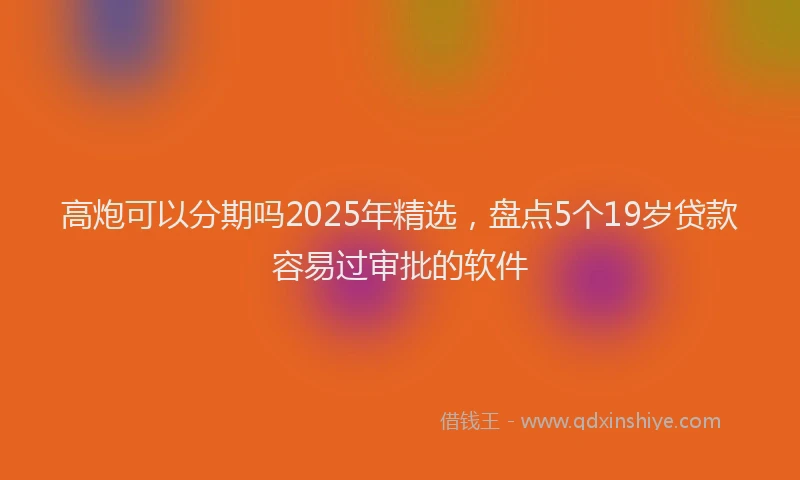 高炮可以分期吗2025年精选，盘点5个19岁贷款容易过审批的软件